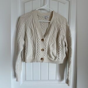Madewell Cream Cable Knit Cardigan